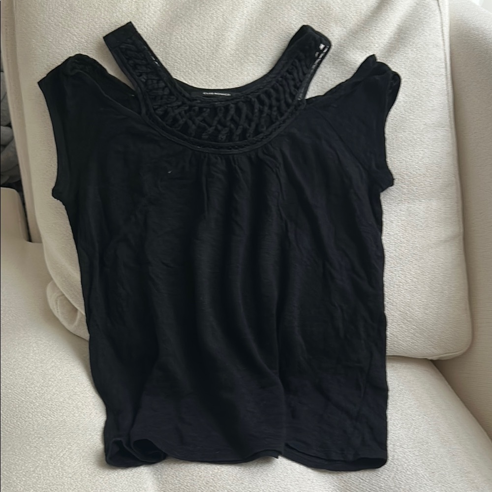 Club Monaco women’s black 100% linen top size S